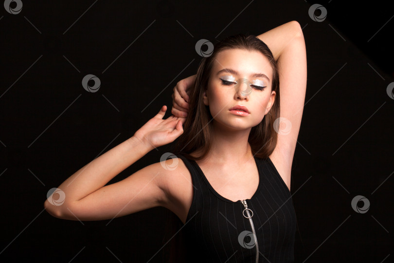 Скачать Крупным планом макияж фотомодели фотосток Ozero