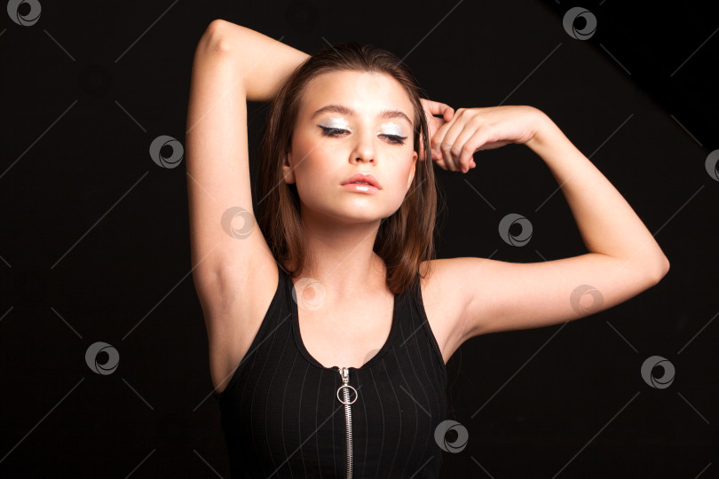 Скачать Крупным планом макияж фотомодели фотосток Ozero