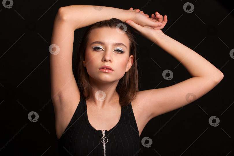 Скачать Крупным планом макияж фотомодели фотосток Ozero