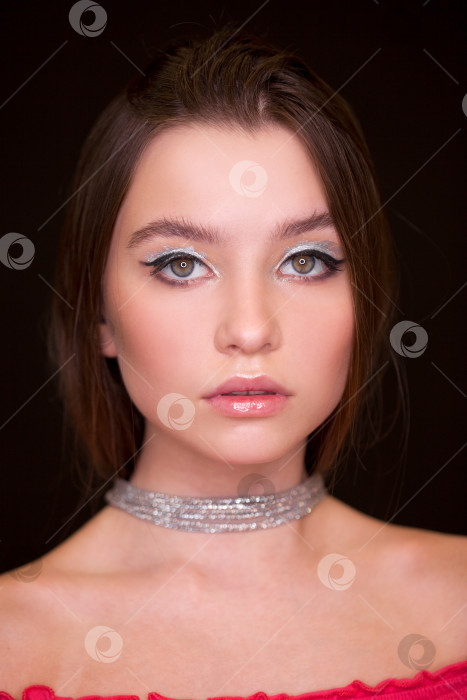 Скачать Крупным планом макияж фотомодели фотосток Ozero