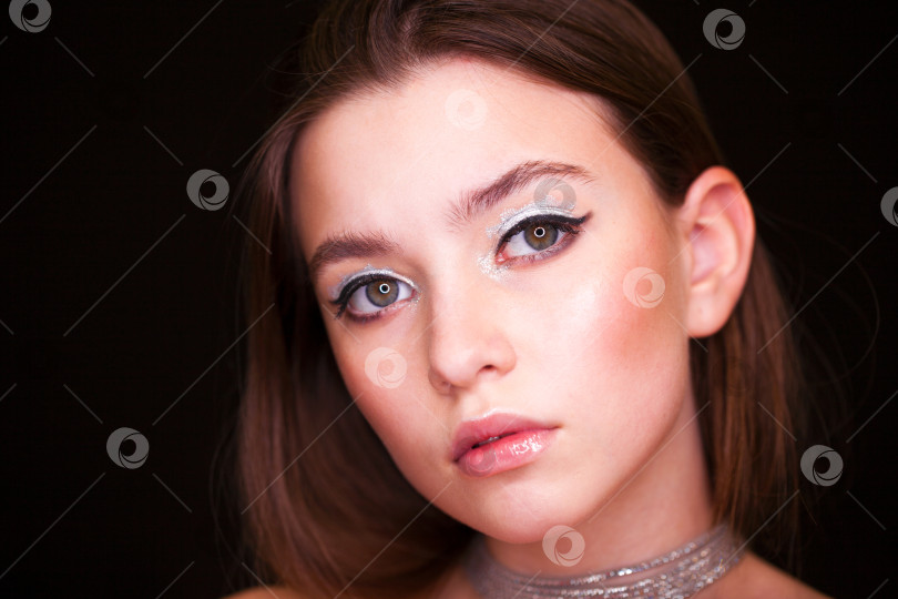 Скачать Крупным планом макияж фотомодели фотосток Ozero