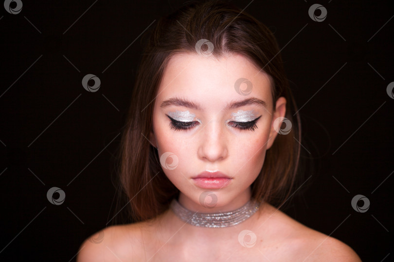 Скачать Крупным планом макияж фотомодели фотосток Ozero