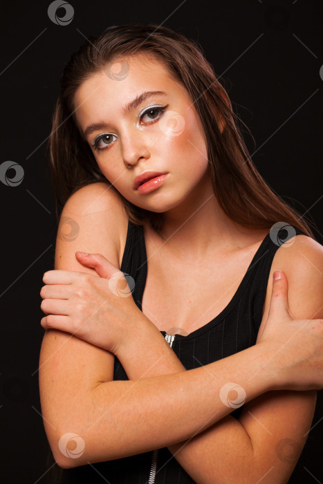 Скачать Крупным планом макияж фотомодели фотосток Ozero