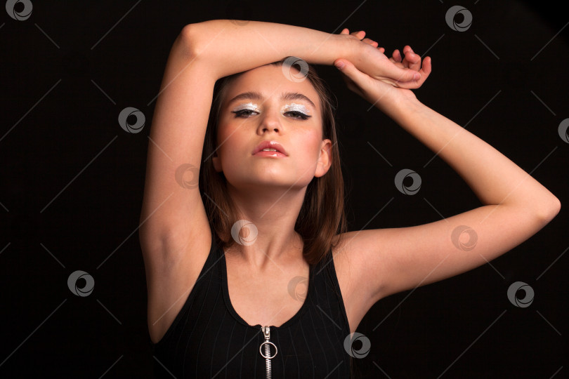Скачать Крупным планом макияж фотомодели фотосток Ozero