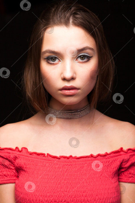 Скачать Крупным планом макияж фотомодели фотосток Ozero