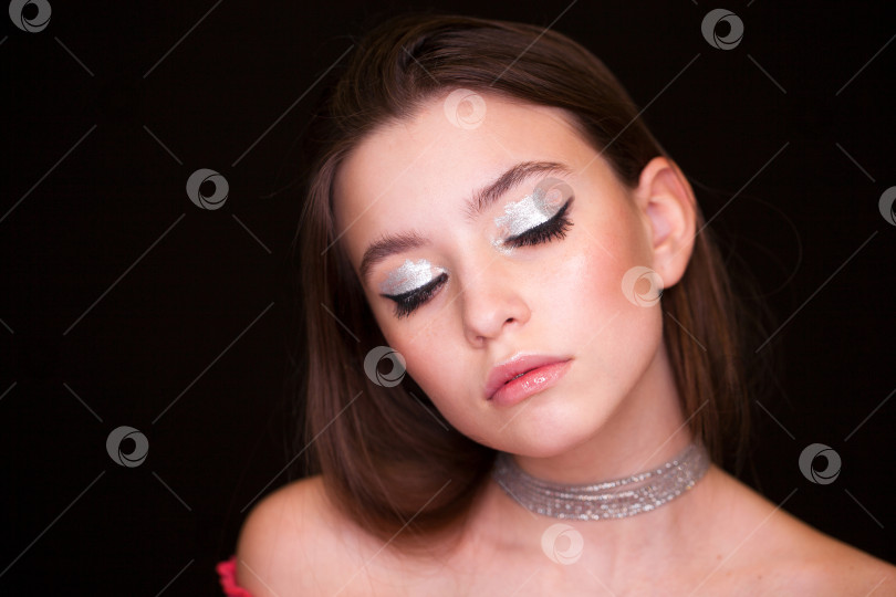 Скачать Крупным планом макияж фотомодели фотосток Ozero