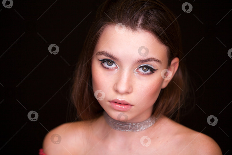 Скачать Крупным планом макияж фотомодели фотосток Ozero