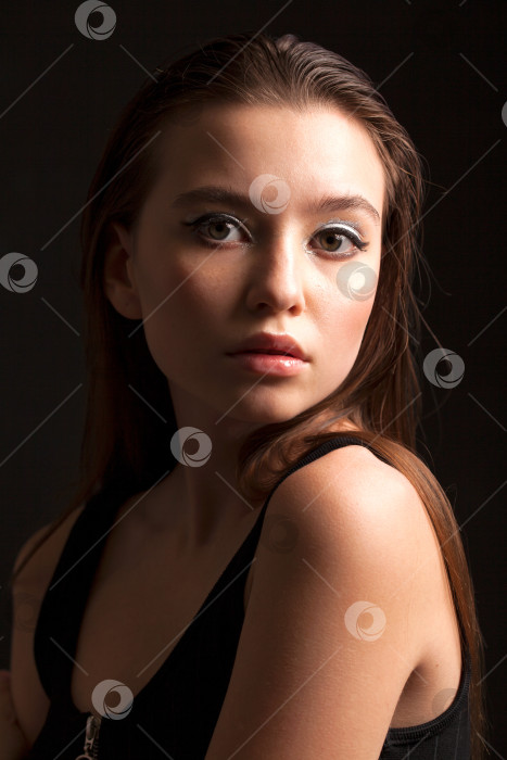 Скачать Крупным планом макияж фотомодели фотосток Ozero