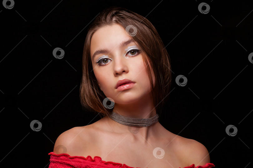 Скачать Крупным планом макияж фотомодели фотосток Ozero