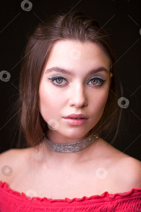 Скачать Крупным планом макияж фотомодели фотосток Ozero