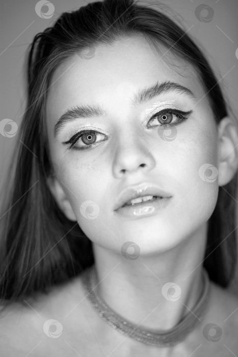Скачать Крупным планом макияж фотомодели фотосток Ozero