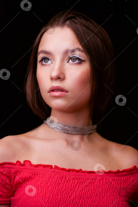 Скачать Крупным планом макияж фотомодели фотосток Ozero