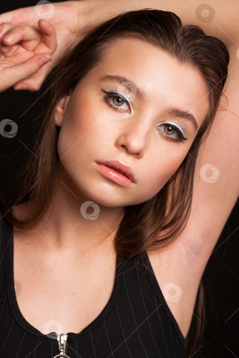 Скачать Крупным планом макияж фотомодели фотосток Ozero