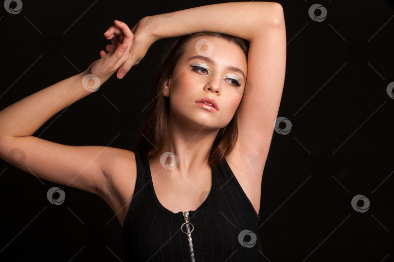 Скачать Крупным планом макияж фотомодели фотосток Ozero