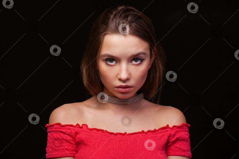 Скачать Крупным планом макияж фотомодели фотосток Ozero