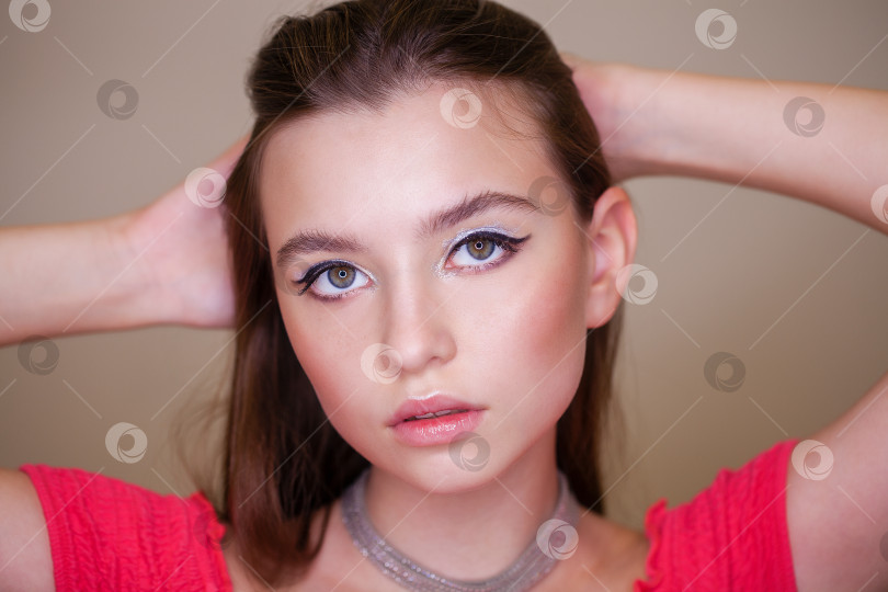 Скачать Крупным планом макияж фотомодели фотосток Ozero