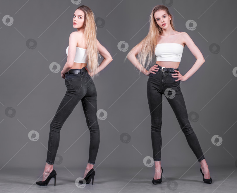 Скачать Модный портрет молодой красивой женщины фотосток Ozero