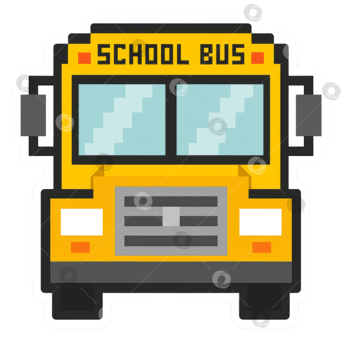 Скачать Школьный автобус в пиксельном стиле, изолированный на прозрачном фоне, возвращение в школу фотосток Ozero