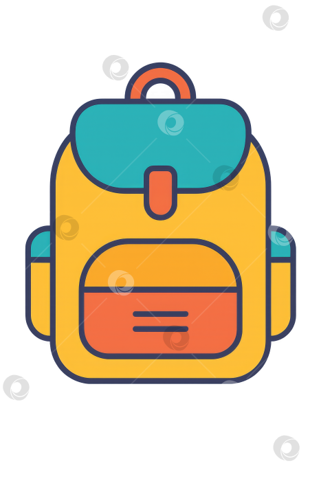 Скачать Изолированная иллюстрация желтого школьного рюкзака на прозрачном фоне фотосток Ozero