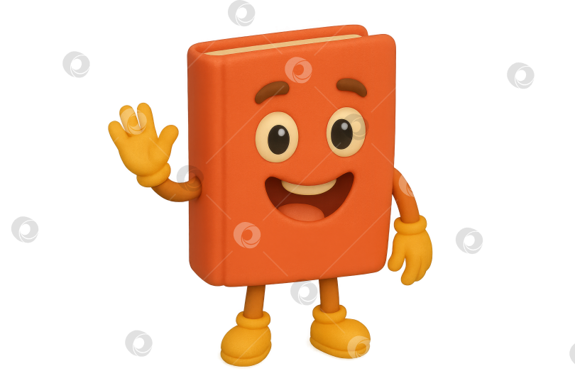 Скачать Концепция "Назад в школу" с анимированной иллюстрацией книжного персонажа, выделенного на прозрачном фоне фотосток Ozero