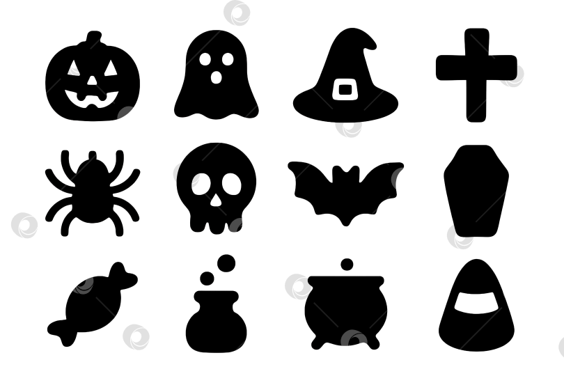 Скачать Набор изолированных значков на Хэллоуин с прозрачным фоном фотосток Ozero