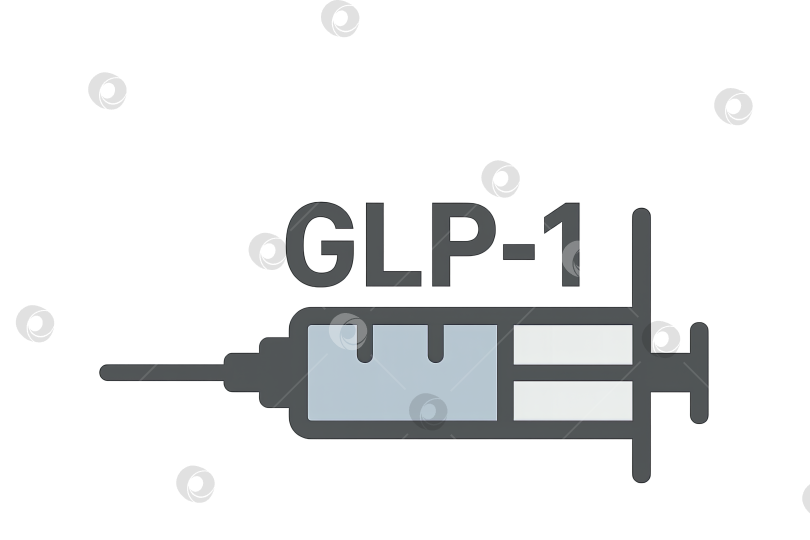 Скачать Концепция шприца GLP1 на изолированном прозрачном фоне фотосток Ozero