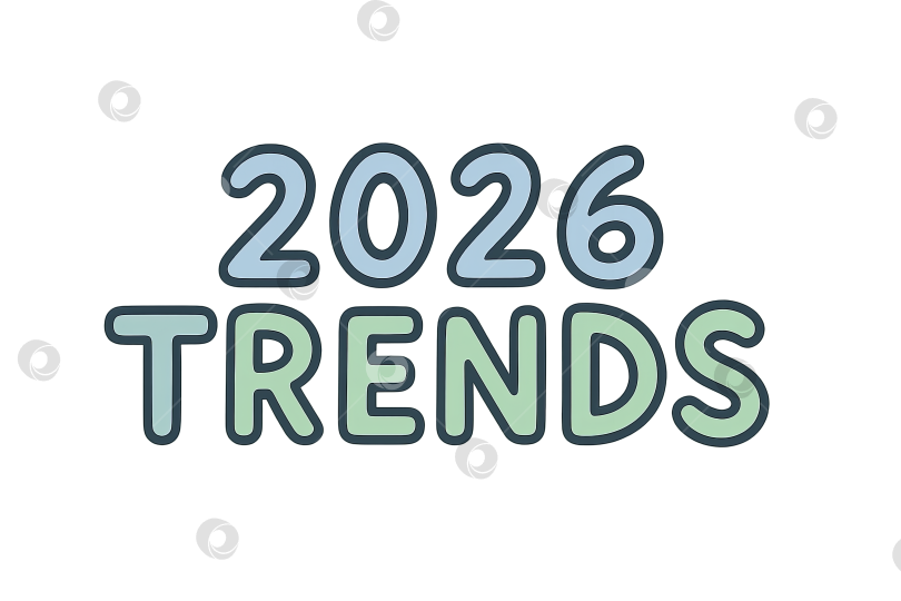 Скачать Текст о тенденциях на 2026 год, выделенный на прозрачном фоне, концепция для прогнозирования будущего фотосток Ozero
