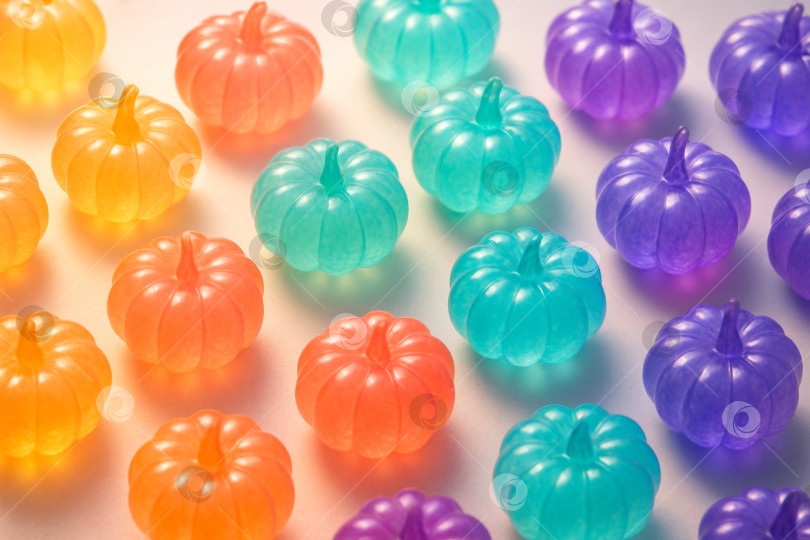 Скачать Красочный фон с рисунком массива тыкв на Хэллоуин фотосток Ozero