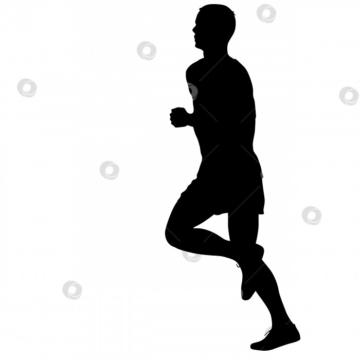 Скачать Силуэты бегунов на спринте, мужчины. векторная иллюстрация фотосток Ozero