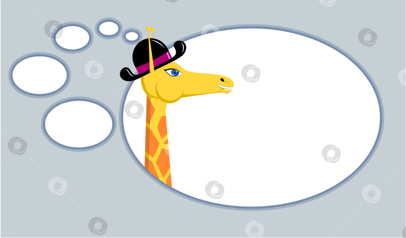 Скачать Жираф с мыслительным пузырем фотосток Ozero