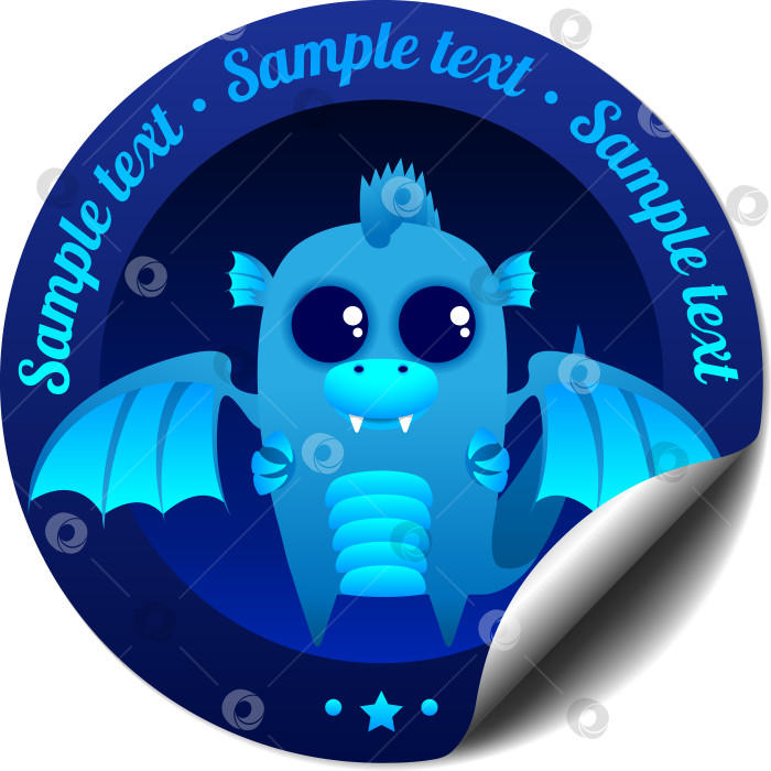 Скачать Наклейка с драконом фотосток Ozero