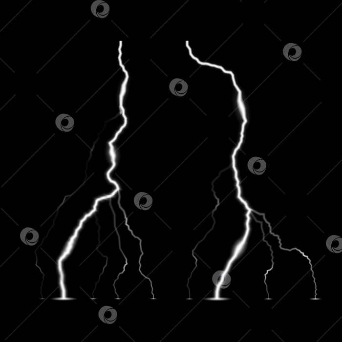 Скачать Молния. Два реалистичных векторных символа молнии фотосток Ozero