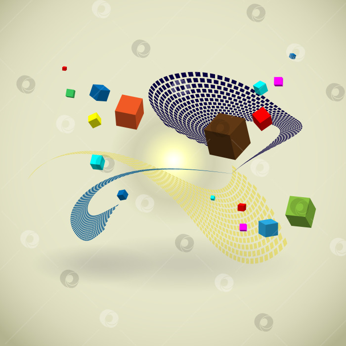 Скачать Летающие кубики фотосток Ozero