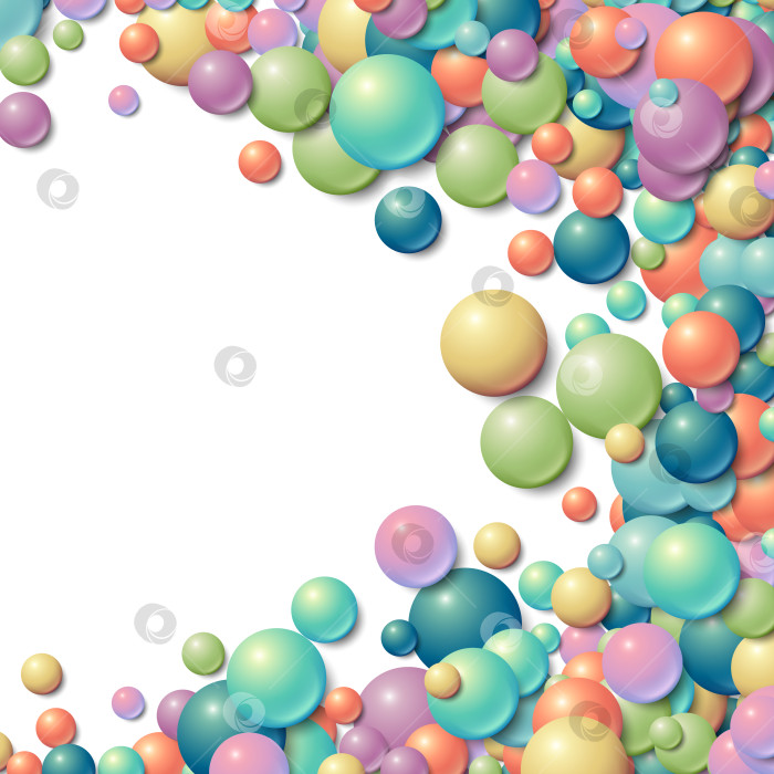 Скачать Фоновая рамка с разбросанными беспорядочно светящимися резиновыми шариками фотосток Ozero