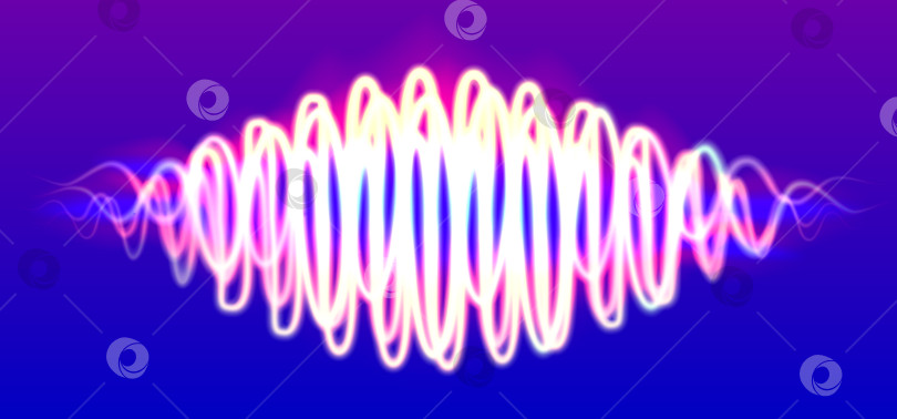 Скачать Неоновая волна абстрактная блестящая фигура с линиями музыкальной ДНК фотосток Ozero