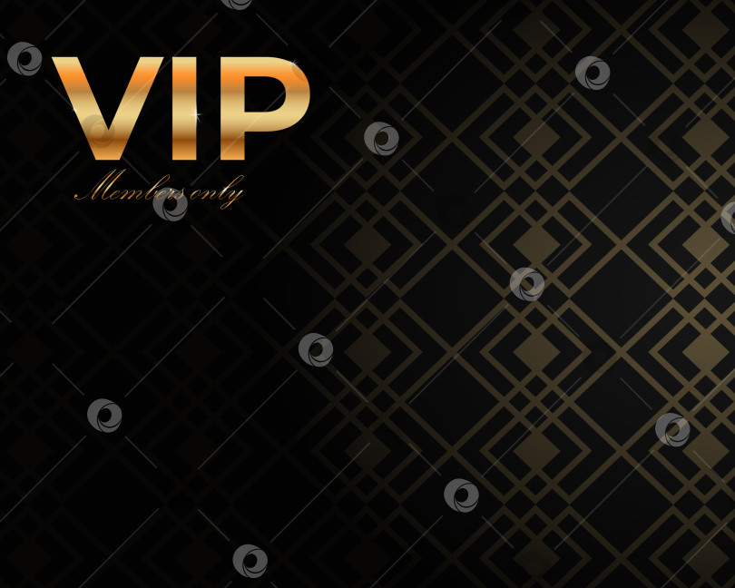 Скачать Шаблон приглашения с надписью VIP на темном фоне с узорчатым рисунком. Шаблон для VIP-карты, фона, ваучера и т.д. фотосток Ozero