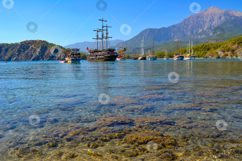 Скачать Бухта с кораблями и яхтами фотосток Ozero