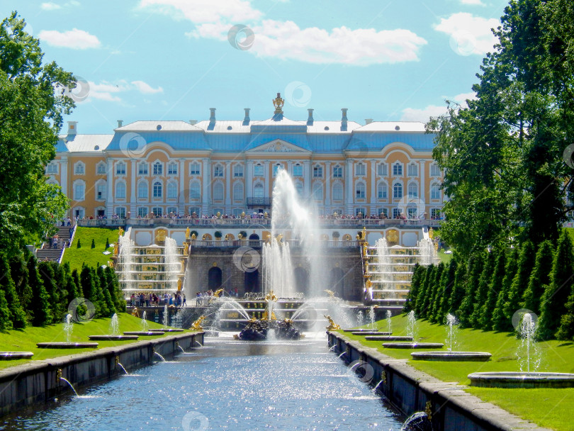Скачать Большой каскад, Петергоф, Санкт-Петербург фотосток Ozero