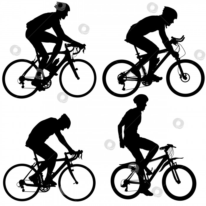 Скачать Заданный силуэт мужчины-велосипедиста. векторная иллюстрация фотосток Ozero