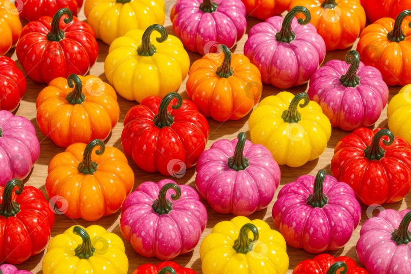 Скачать Фон с тыквами на Хэллоуин в пастельных тонах, подходящий для сезонного дизайна фотосток Ozero