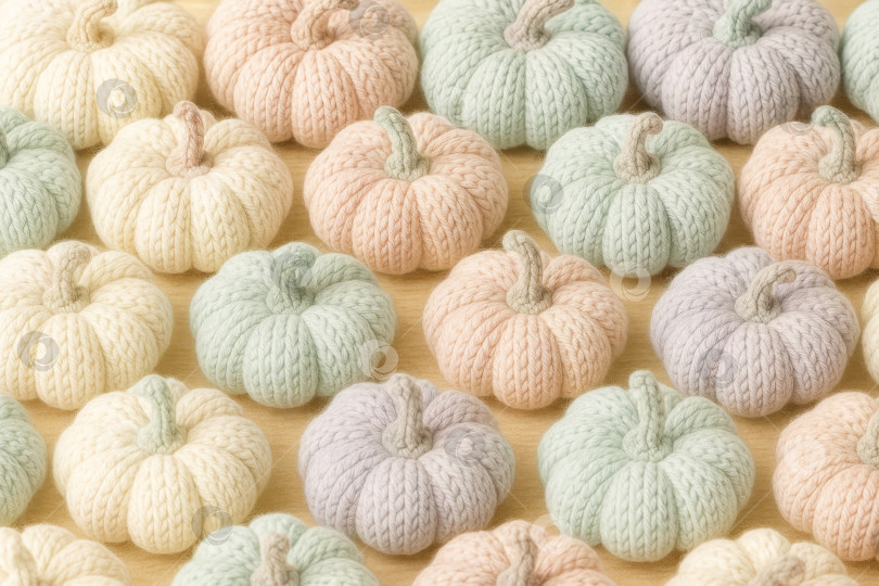 Скачать Фон из тыкв на Хэллоуин в пастельных тонах, расположенных рядами фотосток Ozero