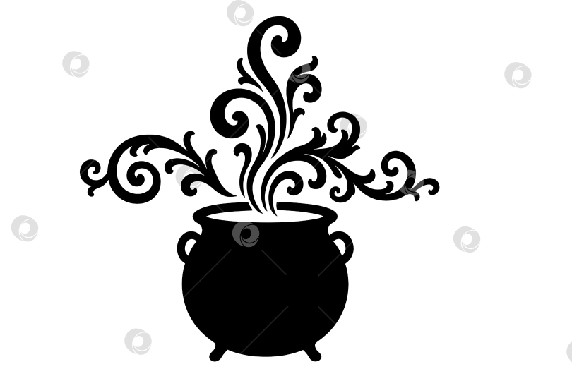 Скачать Хеллоуинский котел со шляпой ведьмы, изолированный на прозрачном фоне фотосток Ozero