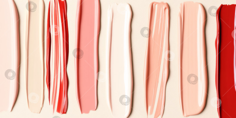 Скачать Текстура губной помады размазывается различными цветами для создания фона косметики фотосток Ozero