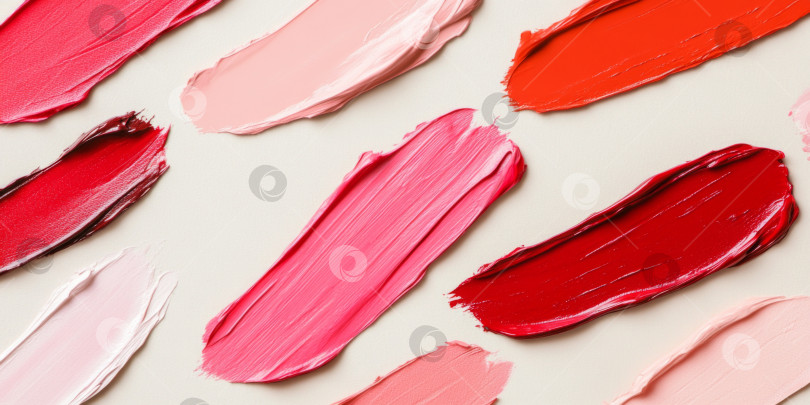 Скачать Текстуры косметических средств для губной помады распределяются различными цветами, создавая абстрактный фон фотосток Ozero