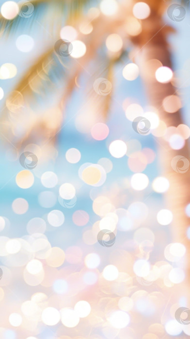 Скачать Листья пальмы с подсветкой в виде боке, идеально подходящие для фона тропического праздника фотосток Ozero