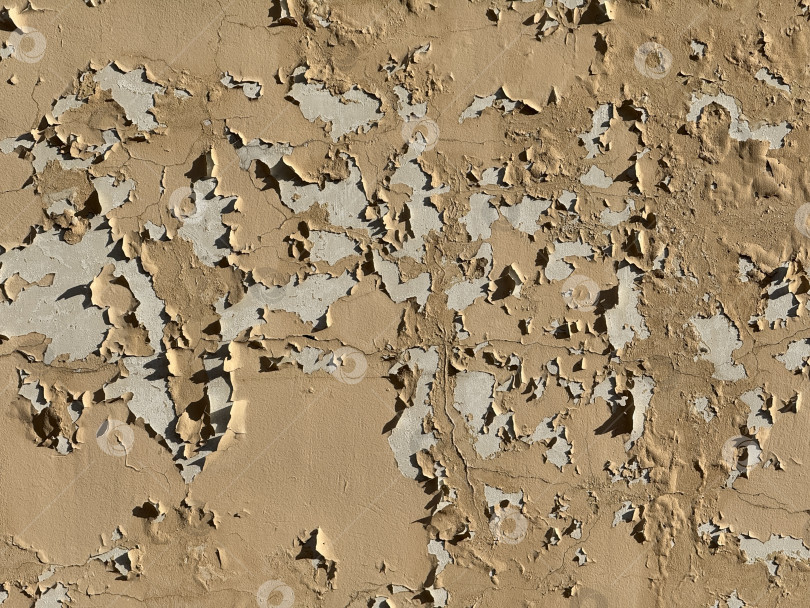 Скачать Отслаивающаяся текстура краски на фоне бежевого и белого цветов создает абстрактный узор фотосток Ozero