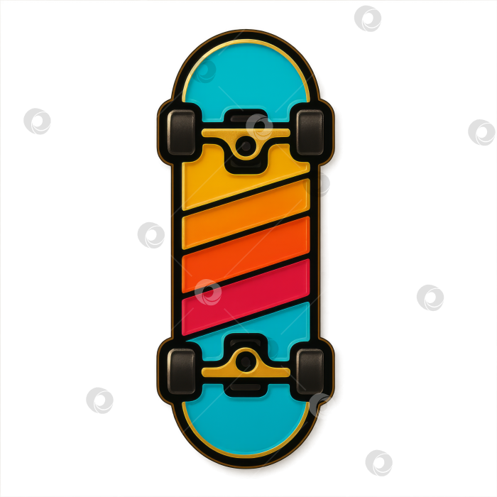 Скачать Эмалевая булавка для скейтборда, выделенная на прозрачном фоне, вертикальный формат фотосток Ozero