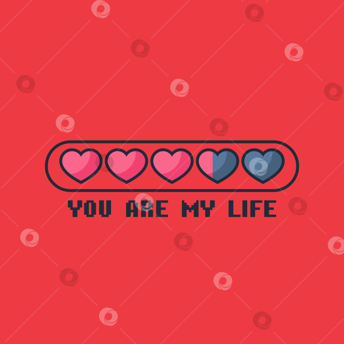 Скачать Строка статуса на День святого Валентина с плоскими сердечками фотосток Ozero