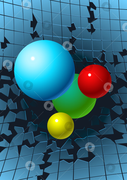 Скачать Шарики, разбивающие стекло фотосток Ozero
