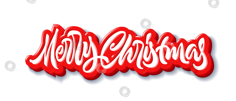 Скачать Счастливого Рождества, каллиграфическая надпись от руки в стиле пышного желе фотосток Ozero